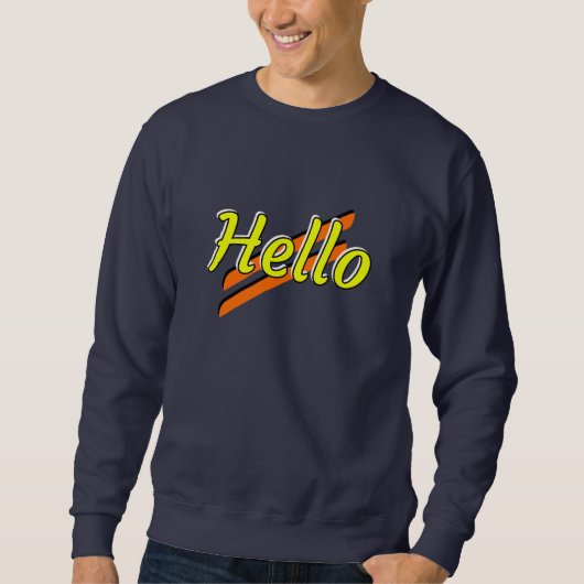 Hallo Ontwerp op een marineblauw sweatshirt (Voorkant)