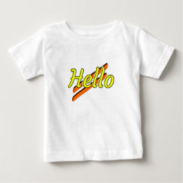 Hallo Ontwerp op een wit baby T-shirt