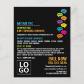 hallo ontwerp, vertaler en tolk flyer (Voorkant)