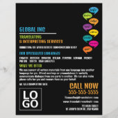 hallo ontwerp, vertaler en tolk flyer (Voorkant)