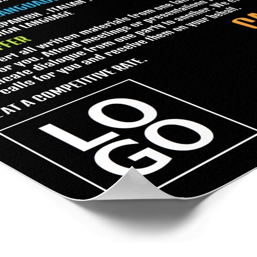 hallo ontwerp, vertaler en tolk poster (Hoek)