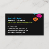 hallo ontwerp, vertaler en tolk visitekaartje (Achterkant)