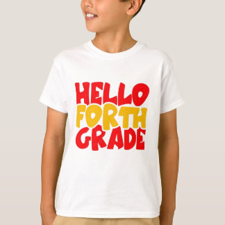 Hallo ontwerp voor 4e klas terug naar school T-shi T-shirt