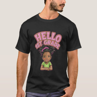 Hallo ontwerp voor kleurrijke school voor groep 3 t-shirt