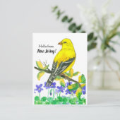 Hallo Oostelijke goudvink vogel Briefkaart (Staand voorkant)