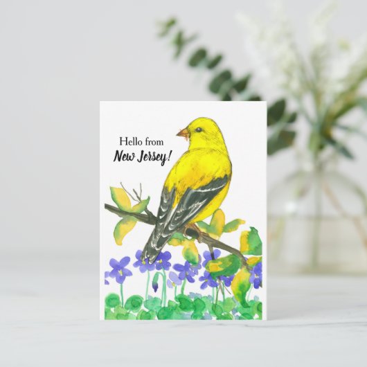 Hallo Oostelijke goudvink vogel Briefkaart (Staand voorkant)
