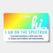 hallo OP HET AUTISMESPECTRUM medische id pvc badge (Voorzijde)