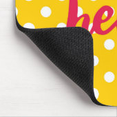 hallo op pastelgele poka - achtergrond muismat (Hoek)