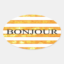 Hallo Oranje Streep Bokeh Ovale Sticker