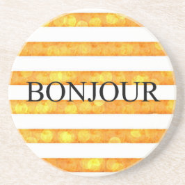 Hallo Oranje Streep Bokeh Zandsteen Onderzetter