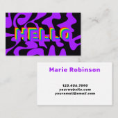 Hallo Paars Bold Font Visitekaartje (Voorkant / Achterkant)