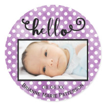 hallo paarse stippen/foto - Ronde Sticker
