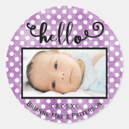 hallo paarse stippen/foto - Ronde Sticker