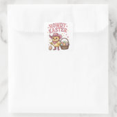 Hallo Paas Kuiken Cute Eierenjacht Lente Boerderij Vierkante Sticker (Tas)