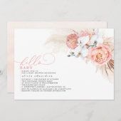 Hallo Pampas Grass Pink Kaart (Voorkant / Achterkant)