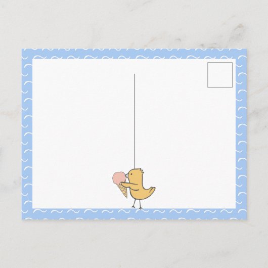 hallo Panda Flamingo Float Ice Cream Cute Briefkaart (Achterkant)