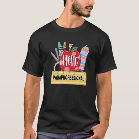 hallo Paraprofessional Apple Teacher 1 T-shirt (Voorkant)