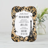 Hallo Parijs! Retro Black Earth Tonen Telefoon Pat Kaart (Staand voorkant)