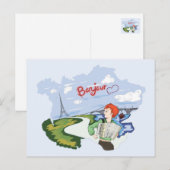 Hallo Parijs Tekening Briefkaart (Voorkant / Achterkant)