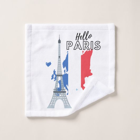 hallo Paris Bath Towel Set Bad Handdoek (Wasdoekje)
