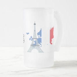 hallo Paris Frosted Glass Beer Mok