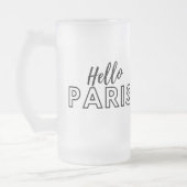 hallo Paris Frosted Glass Beer Mok (Links)
