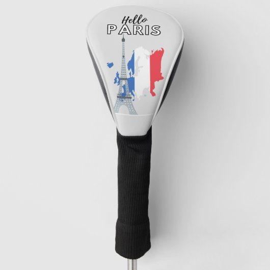 hallo Paris Golf Head Hoesje Golfheadcover (Voorkant)
