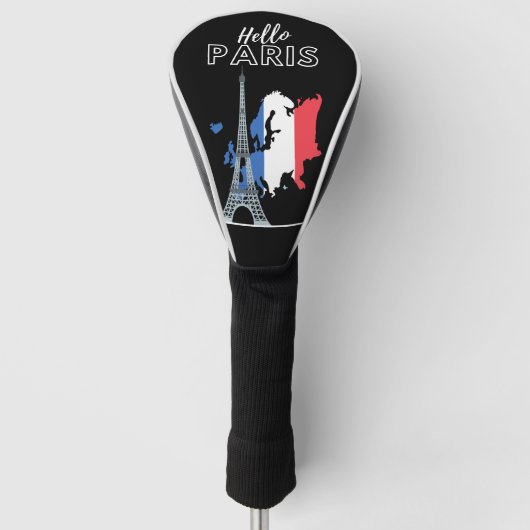hallo Paris Golf Head Hoesje Golfheadcover (Voorkant)