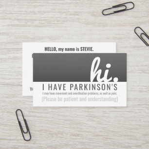 hallo parkinson patiënten visitekaartje