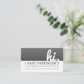 hallo parkinson patiënten visitekaartje (Staand voorkant)