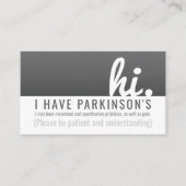 hallo parkinson patiënten visitekaartje (Voorkant)