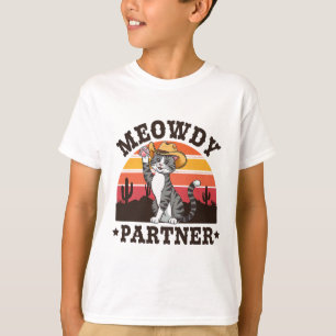 Hallo Partner Western Grappige Kat Hallo Vintage M T-shirt