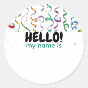 Hallo Party Streamers Ronde Sticker