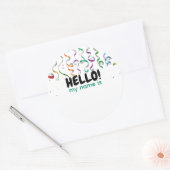 Hallo Party Streamers Ronde Sticker (Envelop)