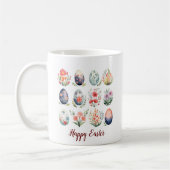 Hallo Pasen Kleurrijke Waterverf Ei Monogram Koffiemok (Links)