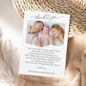 Hallo Pasgeboren unieke gesneden foto Dank je gebo Aankondiging