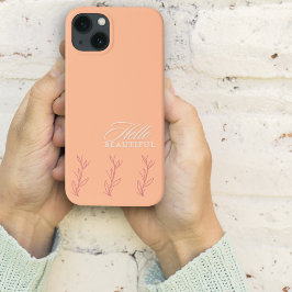 Hallo Peach Fuzz Mooie minimalistische botanische Case-Mate iPhone Case