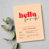 Hallo Peach & Red minimalist "40th bday Briefkaart