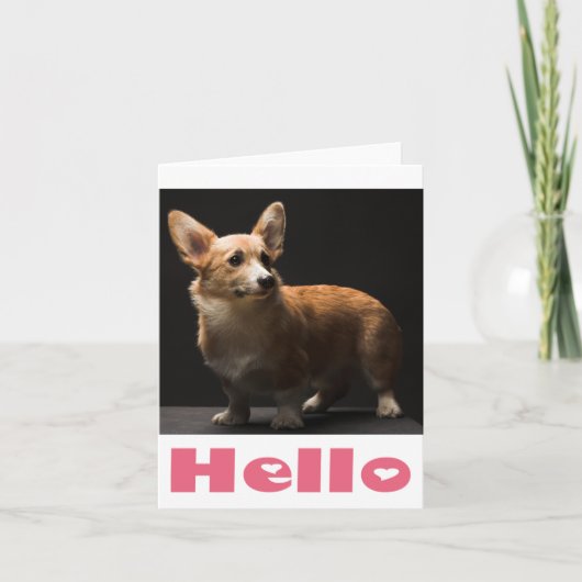 Hallo Pembroke Corgi Puppy Dog Blank Note Kaart (Voorkant)