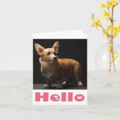 Hallo Pembroke Corgi Puppy Dog Blank Note Kaart (Gele Bloem)