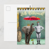 hallo Pensioen Vintage Strongman Briefkaart (Voorkant / Achterkant)