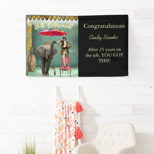 hallo Pensioenfonds en Funky Personalized Party Spandoek (Insitu)