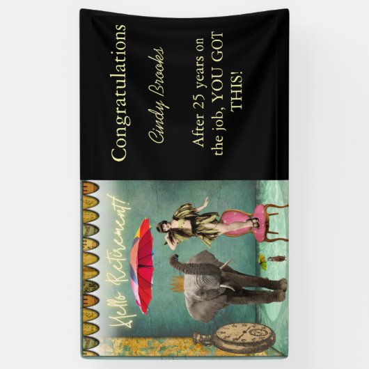 hallo Pensioenfonds en Funky Personalized Party Spandoek (Verticaal)