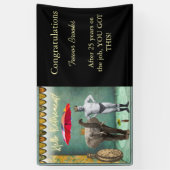 hallo Pensionering Funny Personalized Party Banner (Verticaal)