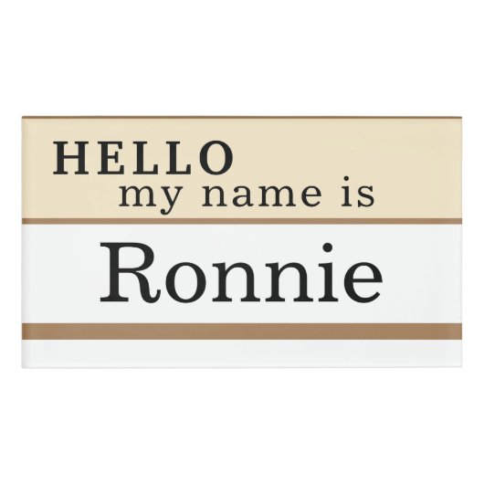 Hallo Personaliseer naamlabel Naambadge (Voorkant)
