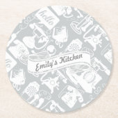 Hallo Personaliseren Ronde Kartonnen Onderzetter (Voorkant)