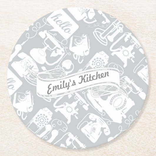 Hallo Personaliseren Ronde Kartonnen Onderzetter (Voorkant)