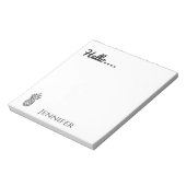 hallo, persoonlijke ananas notitieblok (Linkerzijde)