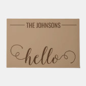 HALLO Persoonlijke familienaam Welkom Mat Tan (Voorkant)