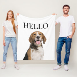 hallo Persoonlijke foto van Beagle Dog Fleece Deken